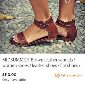 Brown leather handmade sandals